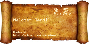 Melczer René névjegykártya